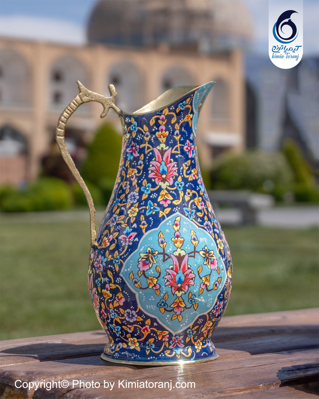 سماور دکوری 3  لیتری نقاشی پرداز توپی دسته توری