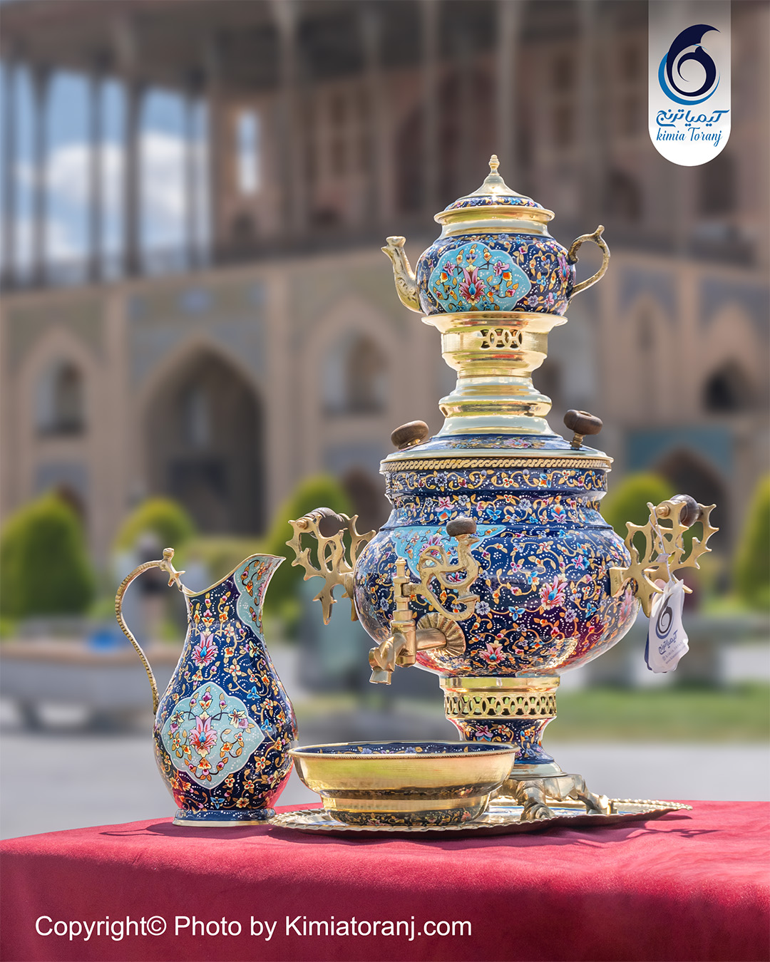سماور دکوری 6  لیتری نقاشی پرداز عدسی دسته توری