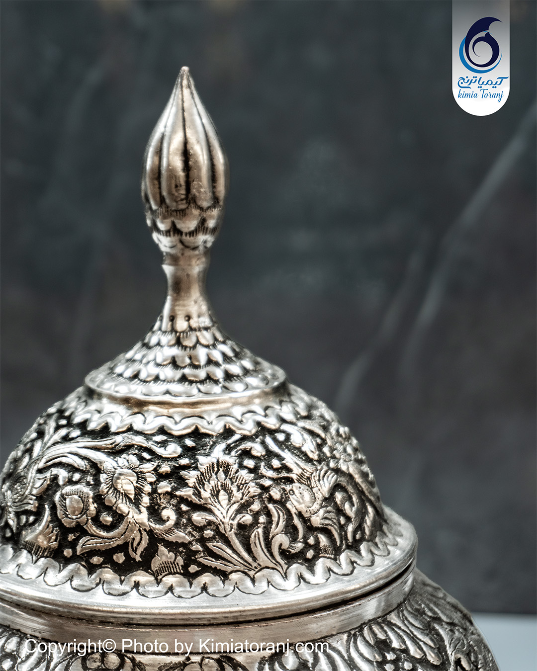شکلاتخوری قلم زنی گل و مرغ  برجسته