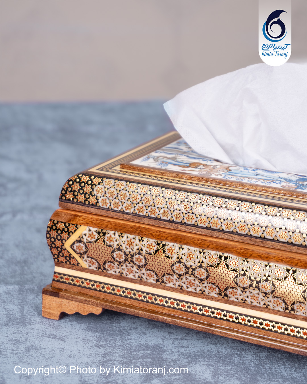 جا دستمال مینیاتور آبی - 3