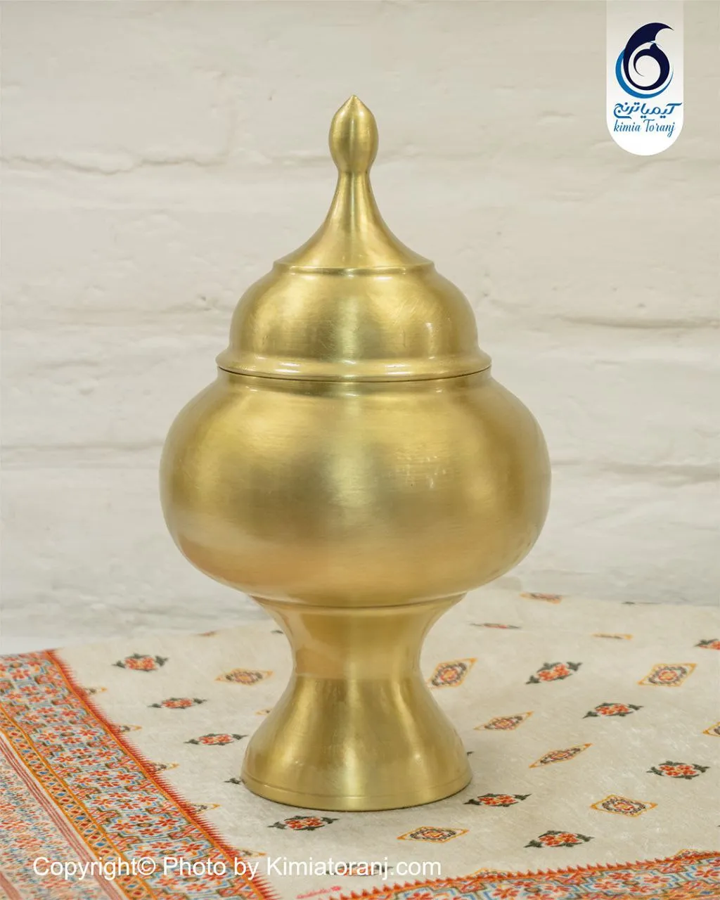 شکلات خوری تکپایه برنجی سایز 3 ضخیم